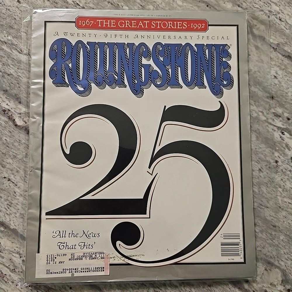 Rolling Stone Magazine Issue 632 June 11 1992 25th Anniversary Special 1967-1992